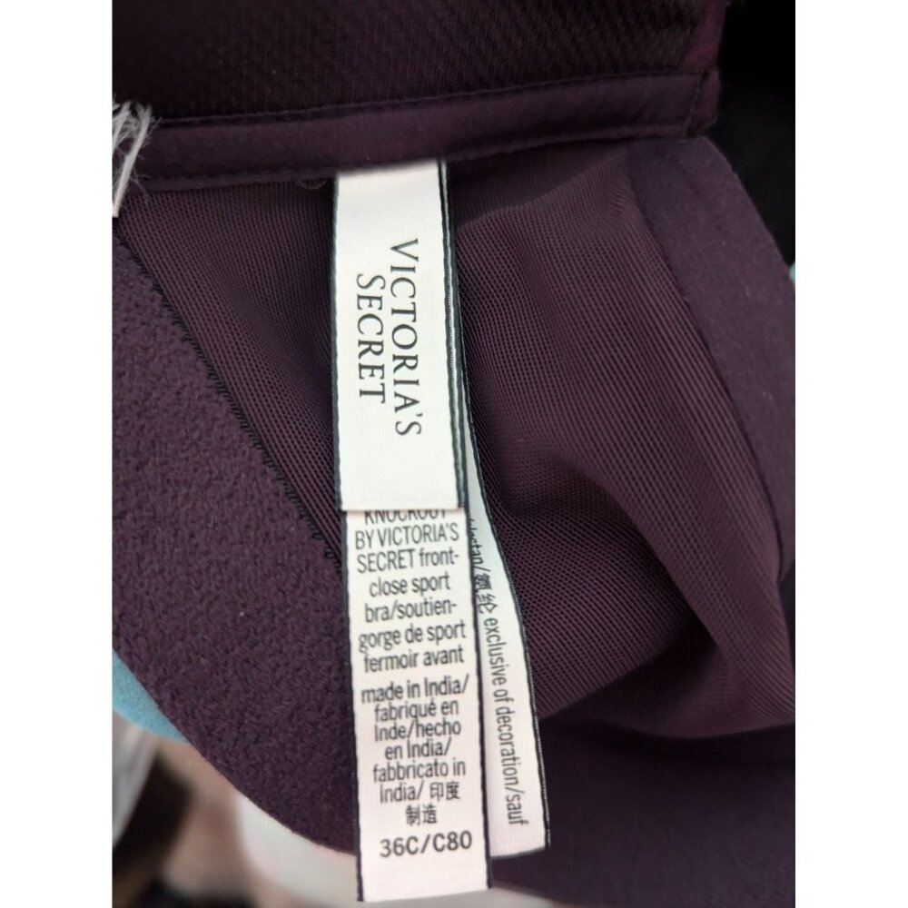 Knockout by Victorias Secret Purple Front-Close Sports Bra 36C Adjustable Straps - Picture 6 of 9